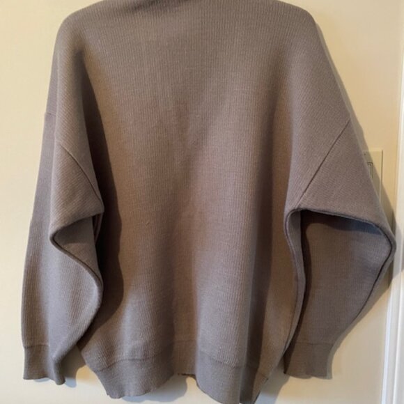 Grandfather Cardigan VTG Moores (mde in Canada ) taupe/dk beige sweater Sz L - Picture 8 of 15